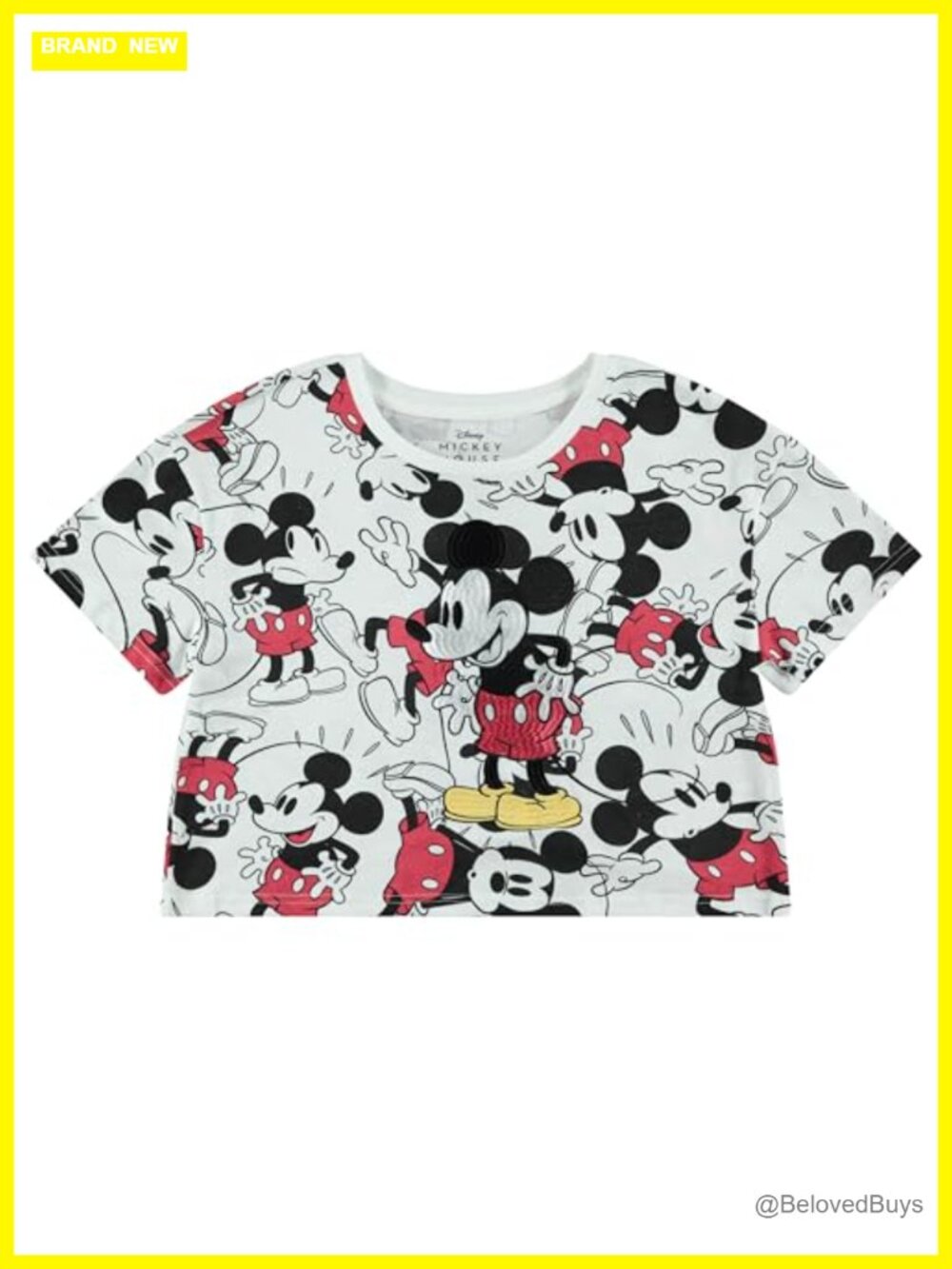 Disney Mickey Minnie Mouse Graphic Tee Short Sleeve Crew Neck Juniors